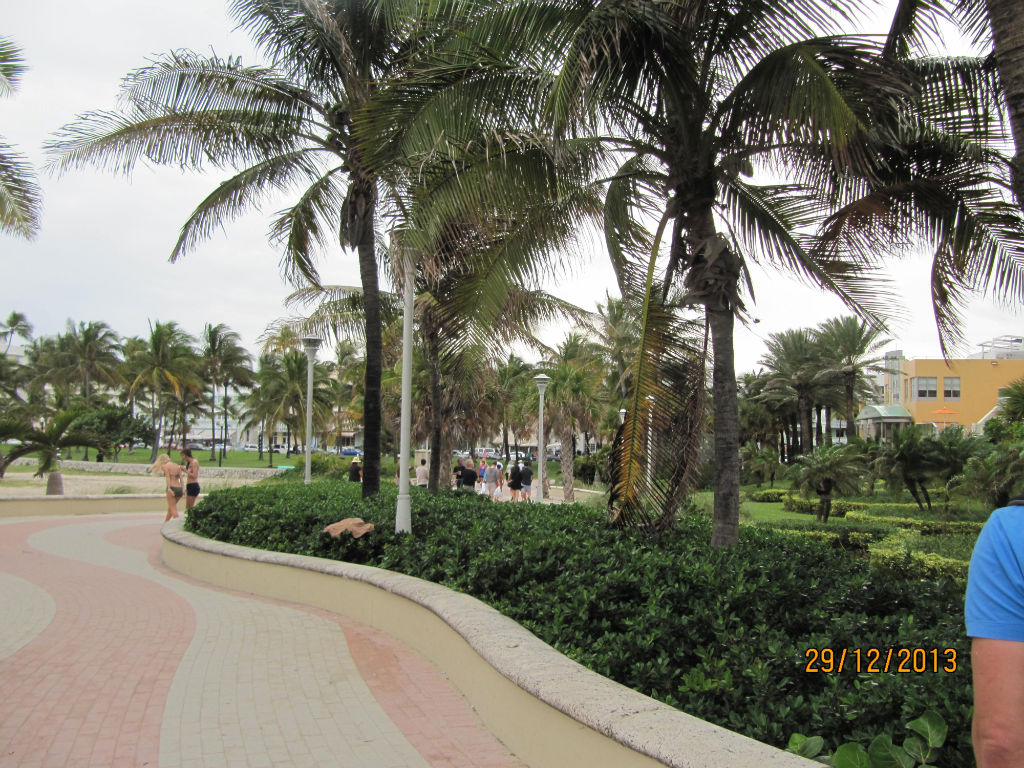 Paseo al lado de la Palya de Miami Beach