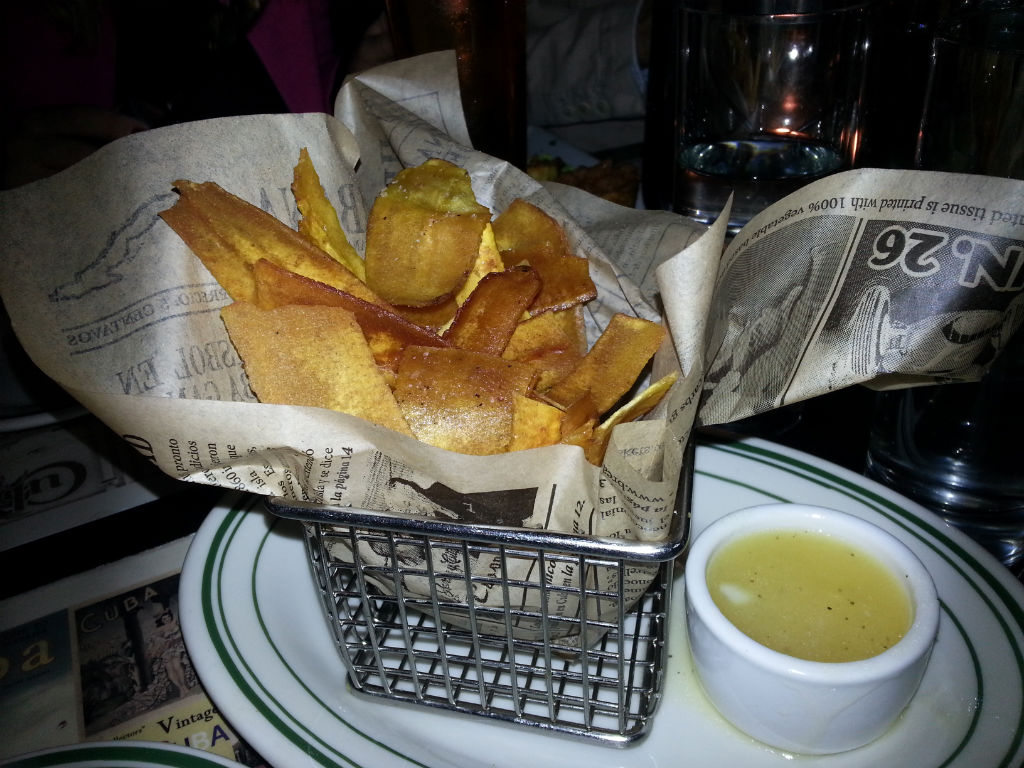 Platano frito en restaurante Havana 1957