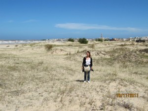 en la ruta con la Harley en Cabo Polonio, Uruguay