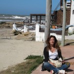 en la ruta con la moto, en Cabo Polonio, Uruguay